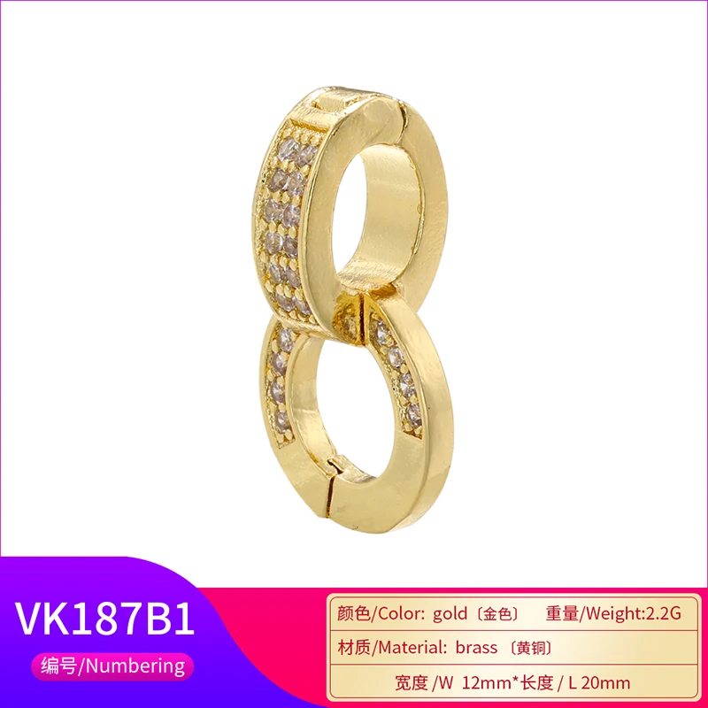 ZHUKOU NEW gold color round hooks for women DIY handmade necklace Jewelry hooks accessories supplies wholesale VK129