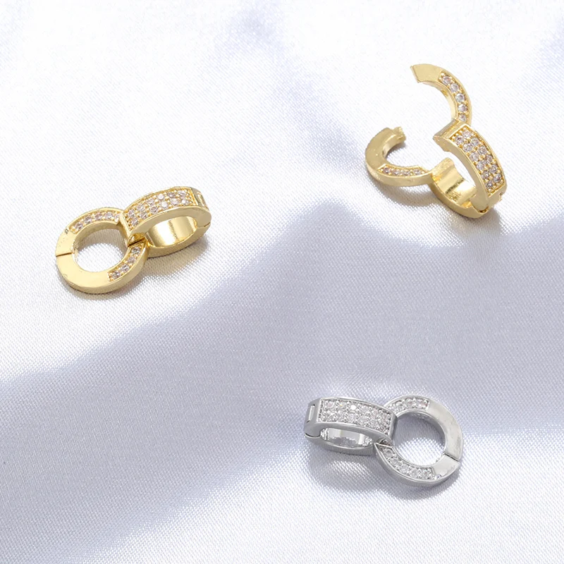 ZHUKOU NEW gold color round hooks for women DIY handmade necklace Jewelry hooks accessories supplies wholesale VK129