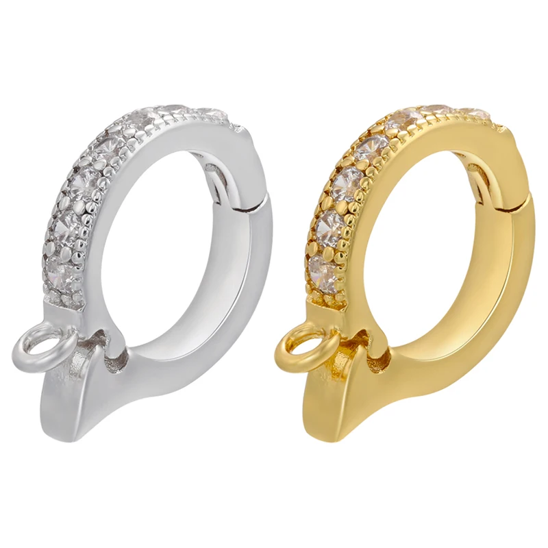 ZHUKOU NEW gold color round hooks for women DIY handmade necklace Jewelry hooks accessories supplies wholesale VK129