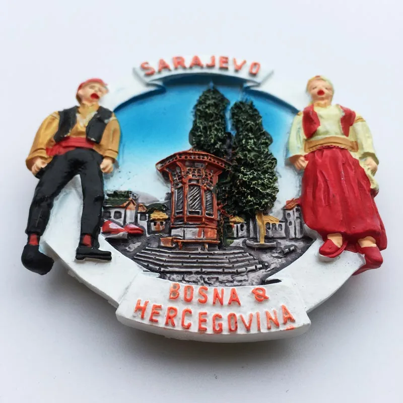 Bosnia and Herzegovina Fridge Magnets Sarajevo Mostar Neretva River BIH Tourist Souvenir Refrigerator Magnets Collection Gifts
