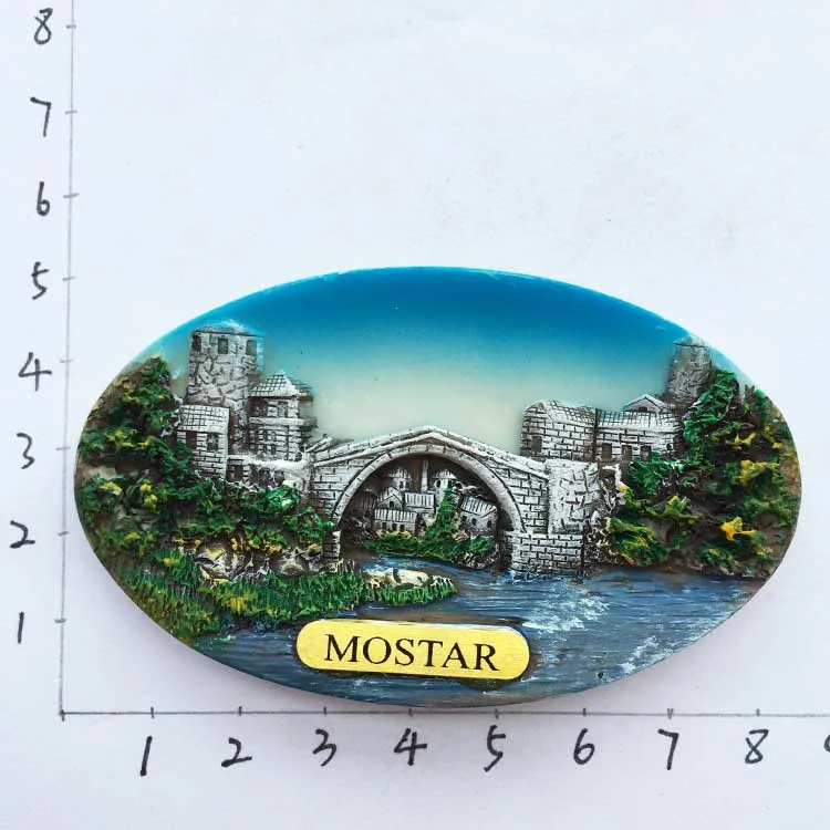 Bosnia and Herzegovina Fridge Magnets Sarajevo Mostar Neretva River BIH Tourist Souvenir Refrigerator Magnets Collection Gifts