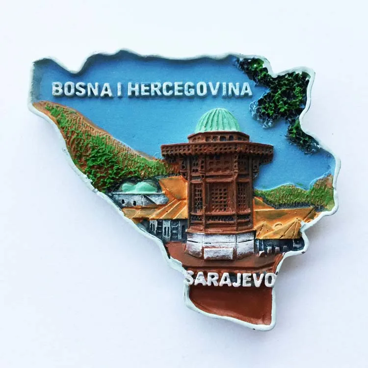 Bosnia and Herzegovina Fridge Magnets Sarajevo Mostar Neretva River BIH Tourist Souvenir Refrigerator Magnets Collection Gifts