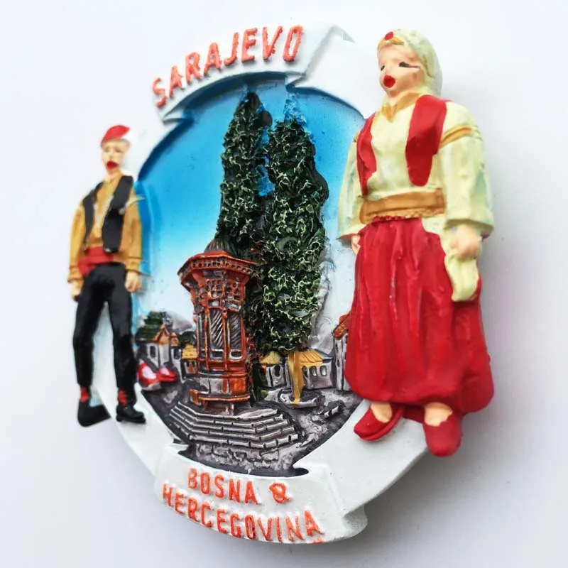 Bosnia and Herzegovina Fridge Magnets Sarajevo Mostar Neretva River BIH Tourist Souvenir Refrigerator Magnets Collection Gifts