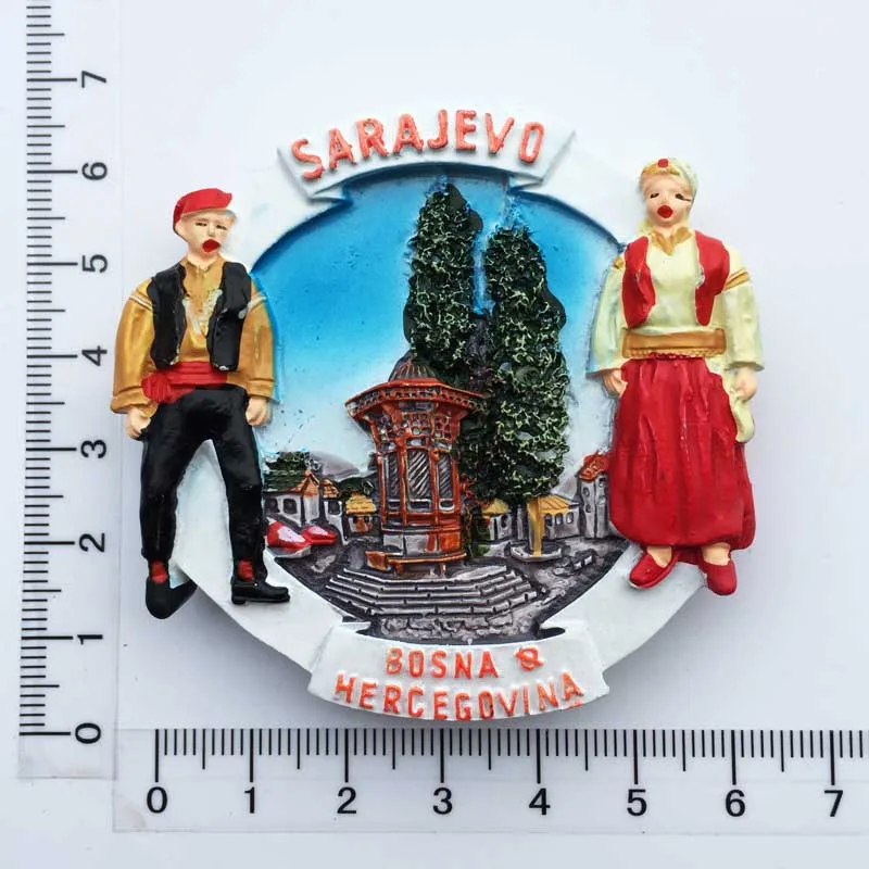 Bosnia and Herzegovina Fridge Magnets Sarajevo Mostar Neretva River BIH Tourist Souvenir Refrigerator Magnets Collection Gifts