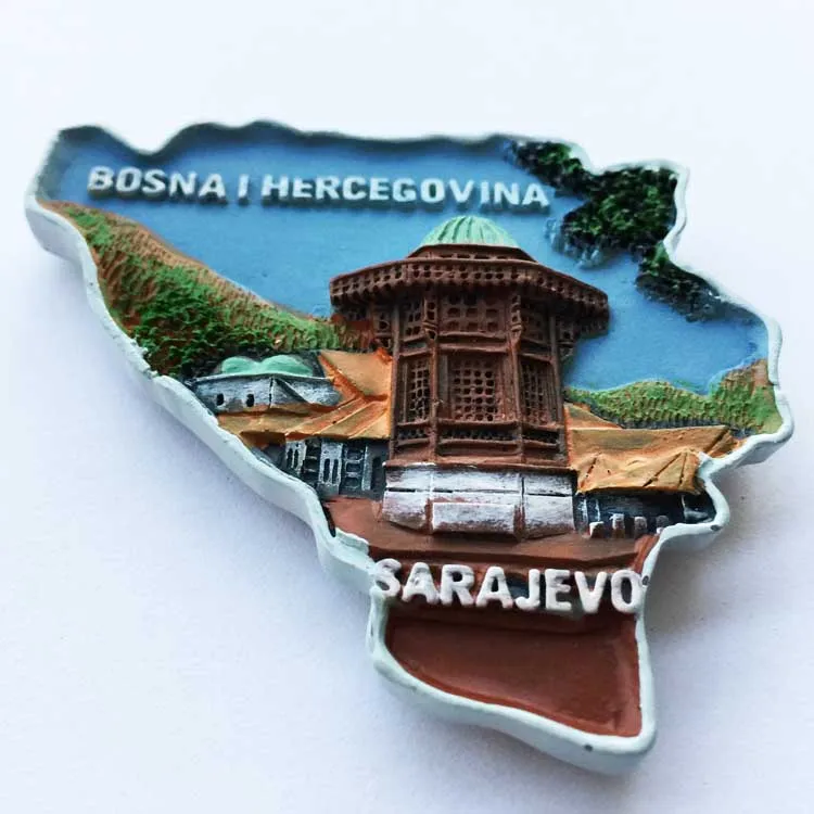 Bosnia and Herzegovina Fridge Magnets Sarajevo Mostar Neretva River BIH Tourist Souvenir Refrigerator Magnets Collection Gifts