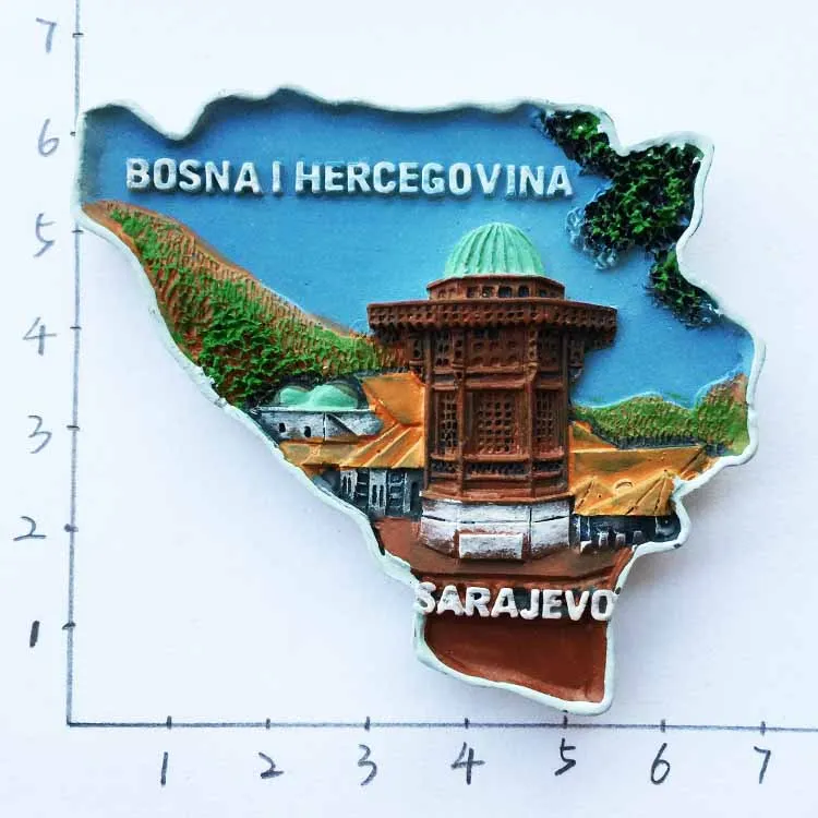 Bosnia and Herzegovina Fridge Magnets Sarajevo Mostar Neretva River BIH Tourist Souvenir Refrigerator Magnets Collection Gifts