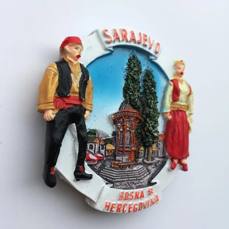 Bosnia and Herzegovina Fridge Magnets Sarajevo Mostar Neretva River BIH Tourist Souvenir Refrigerator Magnets Collection Gifts