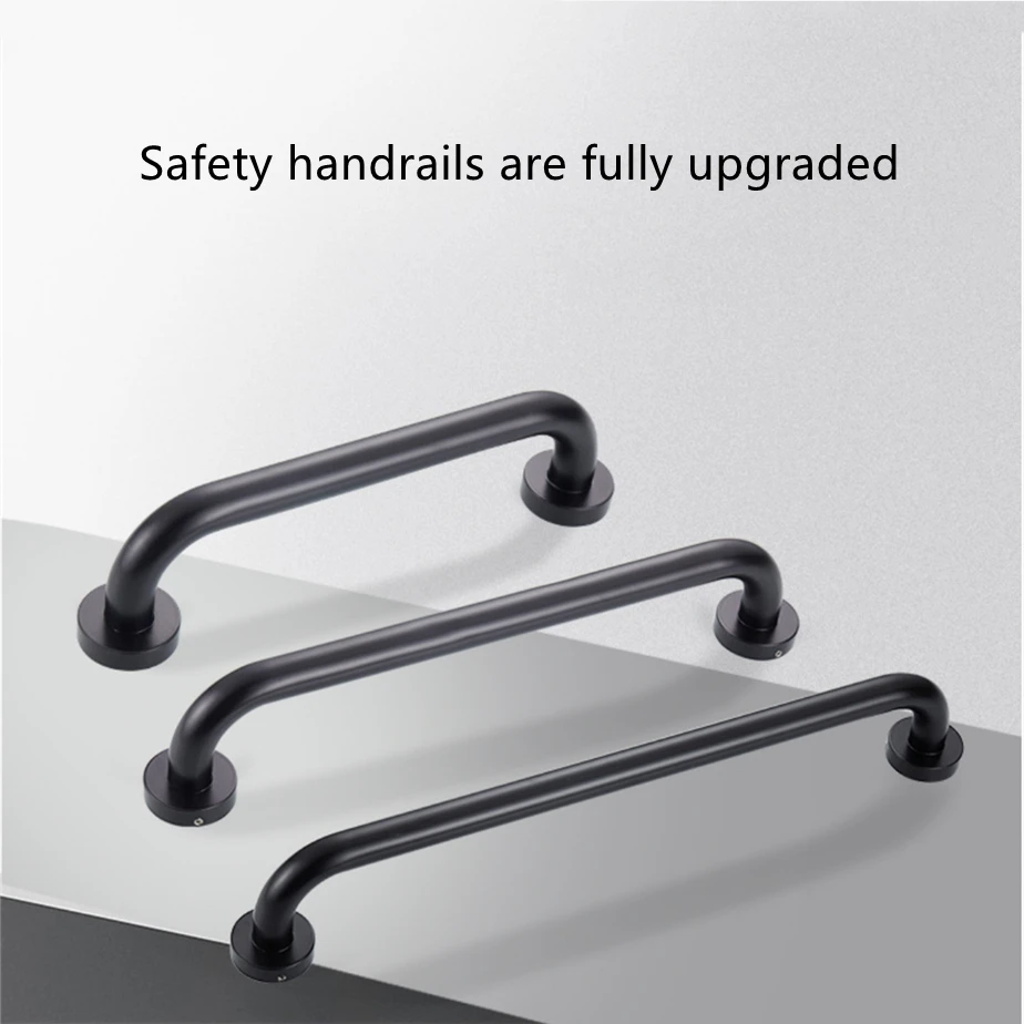 Black/White Barrier-free Handrail Aluminum Bathroom Stair Grab Elderly/Children Bathtub Safety Booster Handle Non-slip Armrest