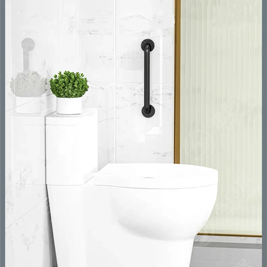 Black/White Barrier-free Handrail Aluminum Bathroom Stair Grab Elderly/Children Bathtub Safety Booster Handle Non-slip Armrest
