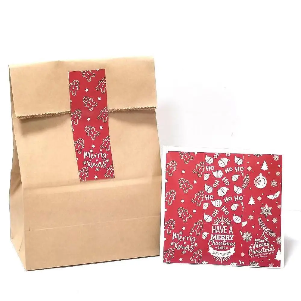 30-60Pcs Merry Christmas Stickers 6 Style Animals Snowman Trees Decorative Stickers Wrapping Gift Box Label Christmas Tags