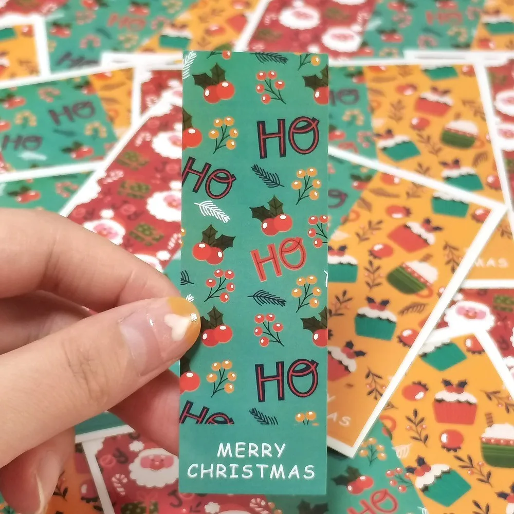 30-60Pcs Merry Christmas Stickers 6 Style Animals Snowman Trees Decorative Stickers Wrapping Gift Box Label Christmas Tags