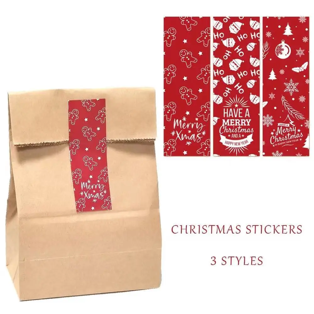 30-60Pcs Merry Christmas Stickers 6 Style Animals Snowman Trees Decorative Stickers Wrapping Gift Box Label Christmas Tags
