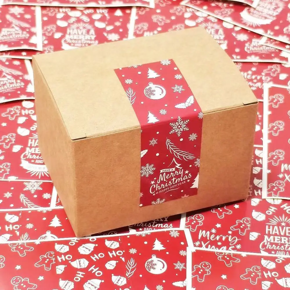 30-60Pcs Merry Christmas Stickers 6 Style Animals Snowman Trees Decorative Stickers Wrapping Gift Box Label Christmas Tags