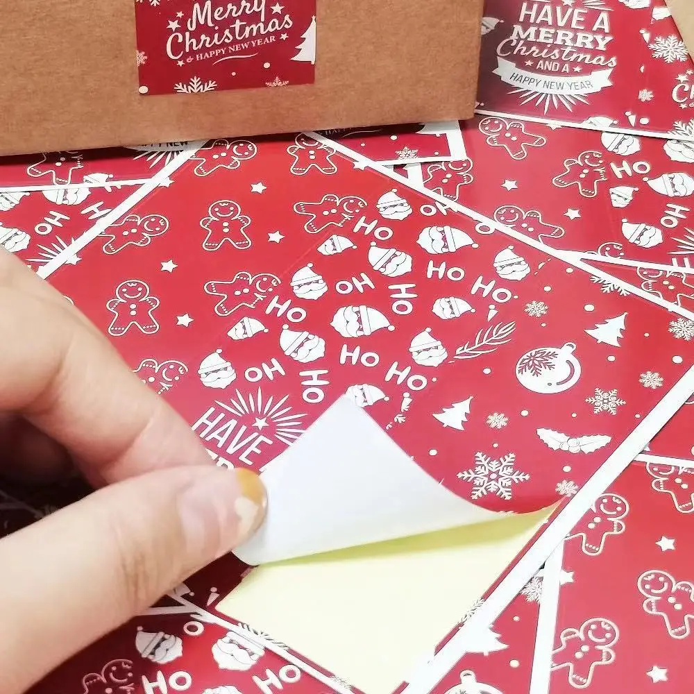 30-60Pcs Merry Christmas Stickers 6 Style Animals Snowman Trees Decorative Stickers Wrapping Gift Box Label Christmas Tags