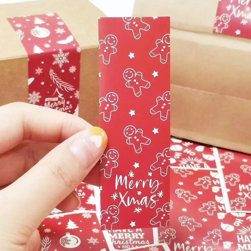 30-60Pcs Merry Christmas Stickers 6 Style Animals Snowman Trees Decorative Stickers Wrapping Gift Box Label Christmas Tags