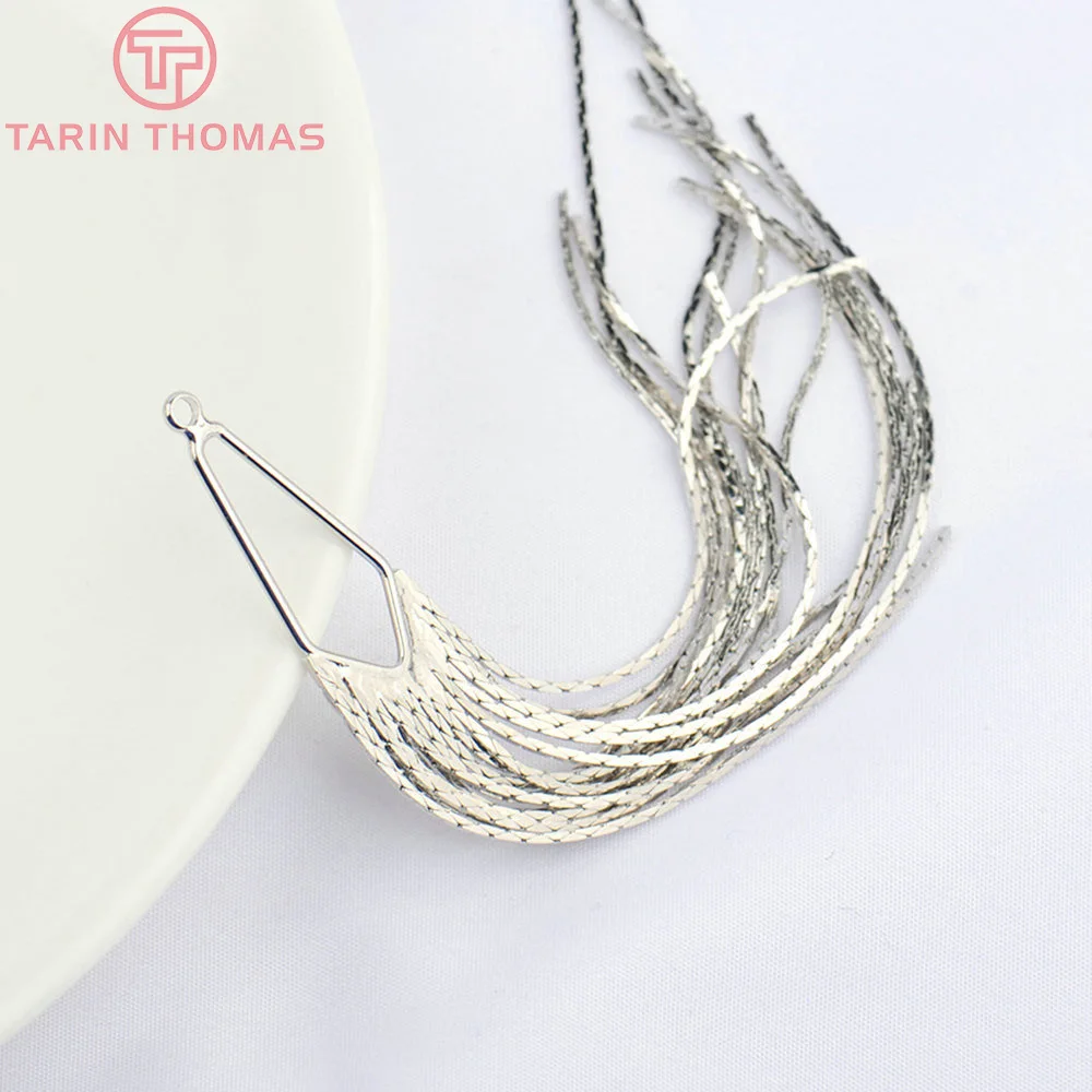 (2947)2PCS Full Length 125MM 24K Gold Color Brass Chain Tassel Charms Pendants High Quality Jewelry Making Supplies Diy Findings