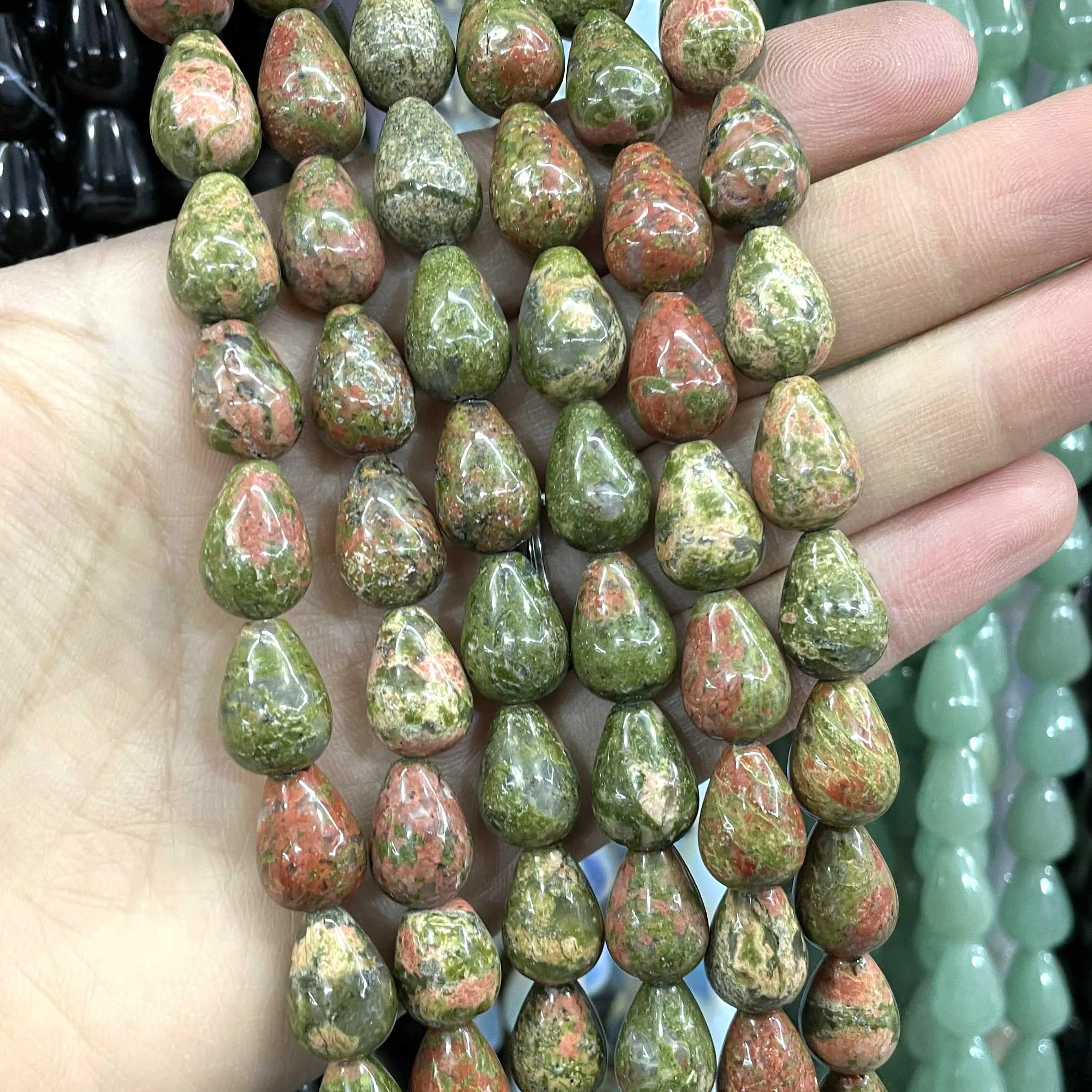 6 8 10MM Natural Stone Water Drop Turquoises Agates Quartz Jades Loose Spacer Beads For Jewelry Making DIY Bracelet Accessories
