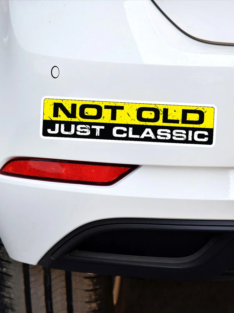CK21846# 2 Pieces/Pack PVC Decal NOT OLD JUST CLASSIC Car Sticker Waterproof Auto Decors on Bumper Rear Window