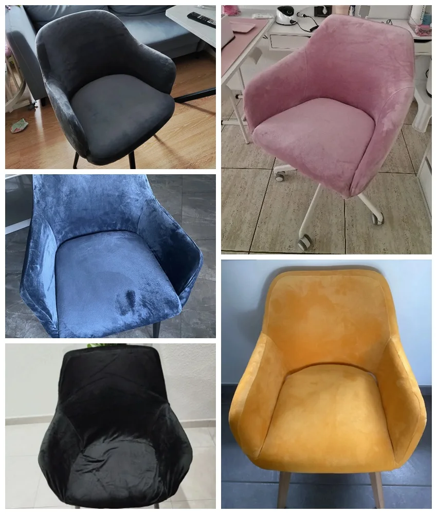 Velvet High Arm Chair Cover Elastic Dining Chair Slipcovers Fabric Washable Office Rocker Chairs Covers Home Decor Seat Cover