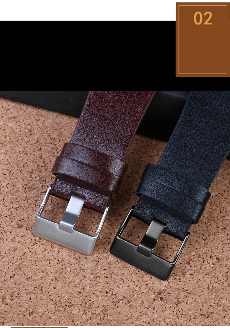 26MM 28MM 30MM 32MM For Diesel Watchbands Men's Wrist Large Size Watch Bands POlice Black Brown Genuine Calf Hide Leather Strap