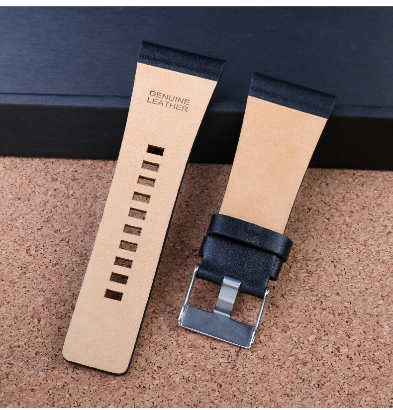 26MM 28MM 30MM 32MM For Diesel Watchbands Men's Wrist Large Size Watch Bands POlice Black Brown Genuine Calf Hide Leather Strap