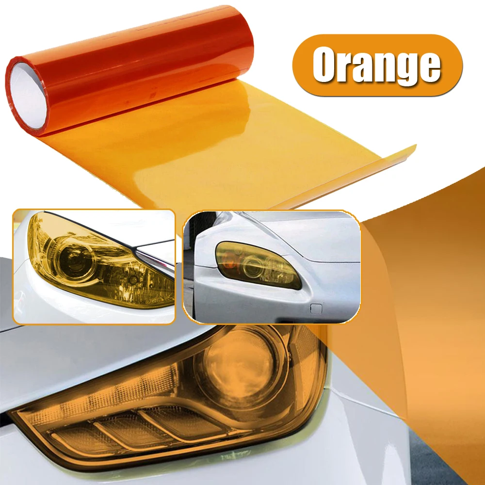 30x30cm Amber Orange light film Car Fog Light Headlight Taillight Tint Vinyl Film Sheet Sticker Auto Body Film Cover Car Styling