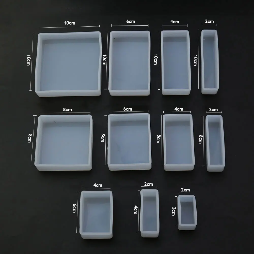 JCD Cuboid Cube Resin Mold Crystal Epoxy Silicone Mold Diy Candle Mold Square Rectangular Casting Tools Accessories