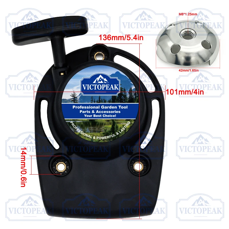 Universal Recoil Pull Starter for 4-stroke Brush Cutter Engine GX35