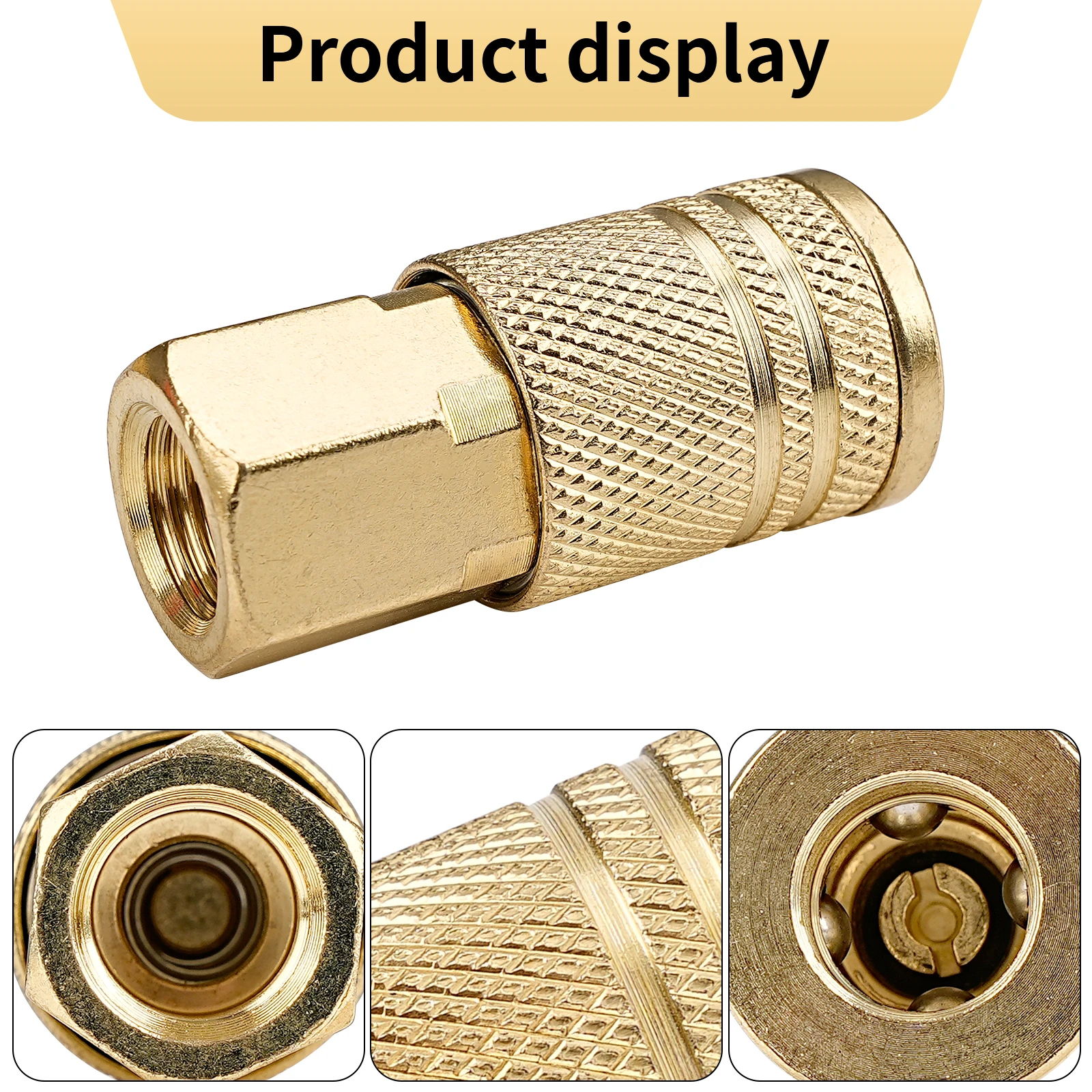 Solid Brass 1/4" NPT Pneumatic Fitting Air Line Quick Coupling Connector Coupler Adapter For Air Compressor 1Pcs/2Pcs/5Pcs/10Pcs