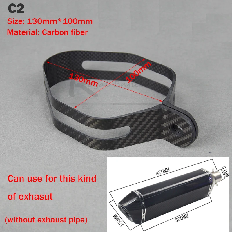 Motorcycle Exhaust Muffler Escape Clamp Carbon Fiber Hanger Bracket 90mm 100mm 120mm for Yoshimura for akrapovics for SC for TBR