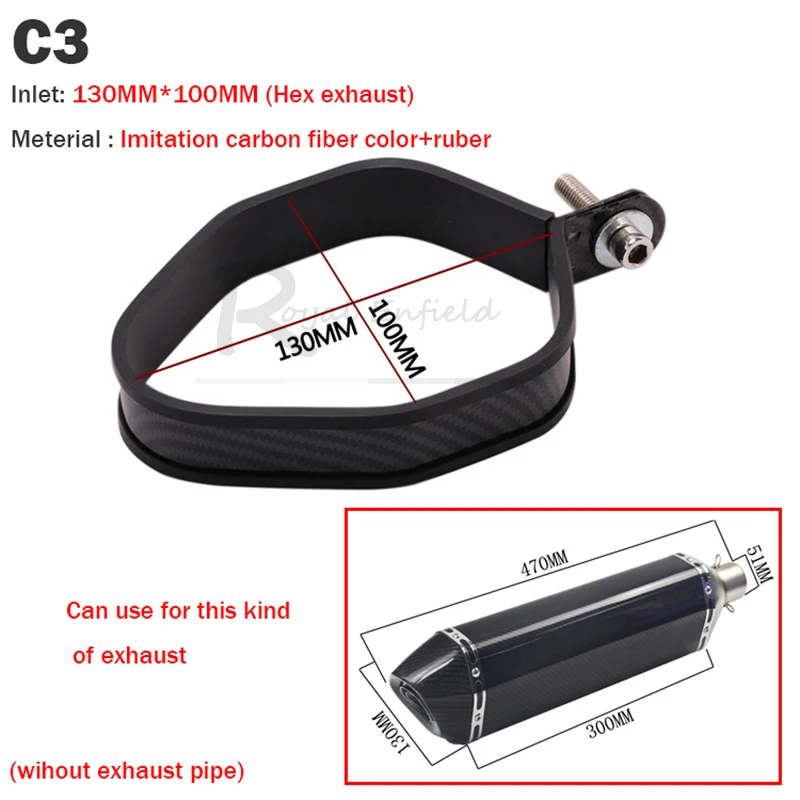 Motorcycle Exhaust Muffler Escape Clamp Carbon Fiber Hanger Bracket 90mm 100mm 120mm for Yoshimura for akrapovics for SC for TBR