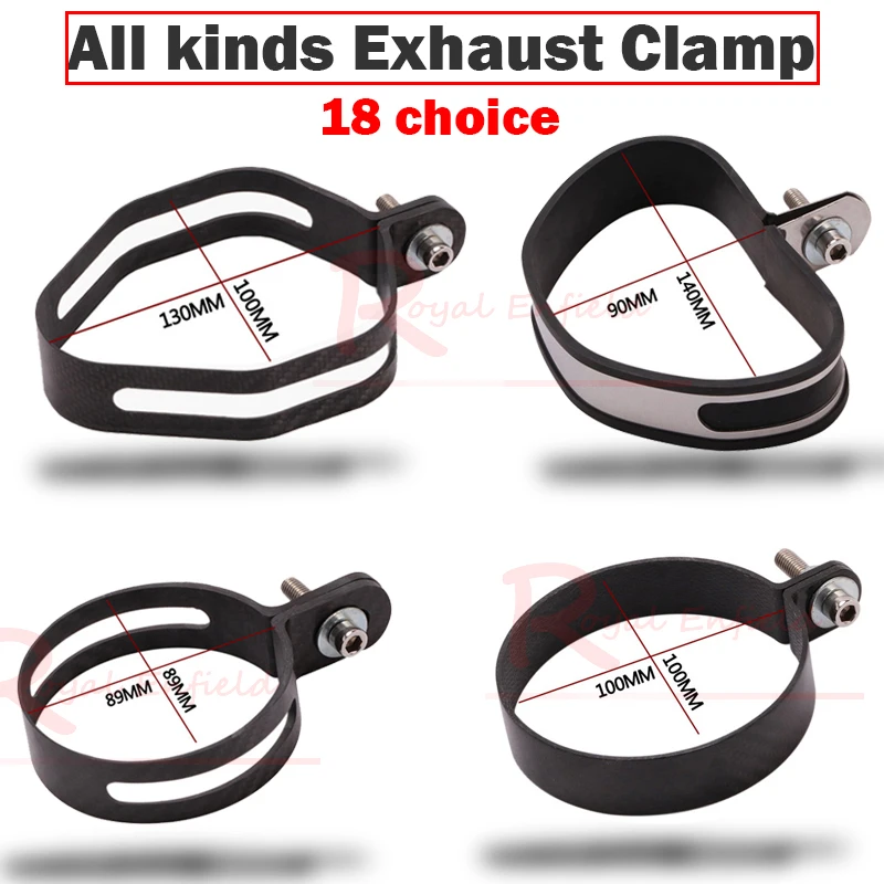 Motorcycle Exhaust Muffler Escape Clamp Carbon Fiber Hanger Bracket 90mm 100mm 120mm for Yoshimura for akrapovics for SC for TBR