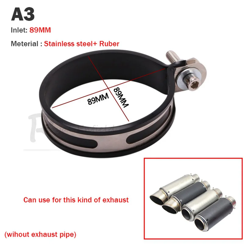 Motorcycle Exhaust Muffler Escape Clamp Carbon Fiber Hanger Bracket 90mm 100mm 120mm for Yoshimura for akrapovics for SC for TBR