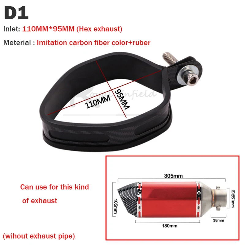 Motorcycle Exhaust Muffler Escape Clamp Carbon Fiber Hanger Bracket 90mm 100mm 120mm for Yoshimura for akrapovics for SC for TBR