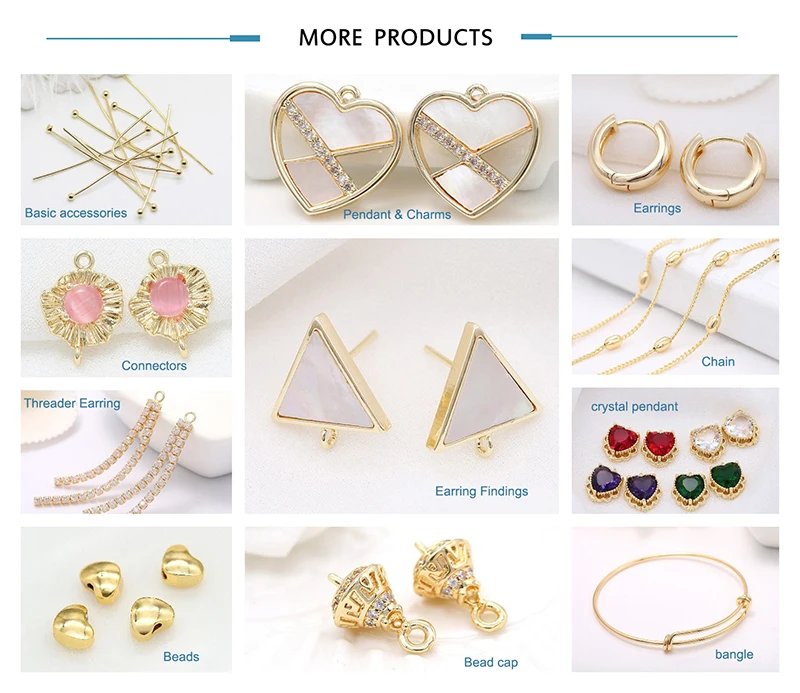 Supplies Of Jewellery 14K gold-plated copper metal inlaid zircon Flowers Pendant For Earrings Necklaces Findings Components