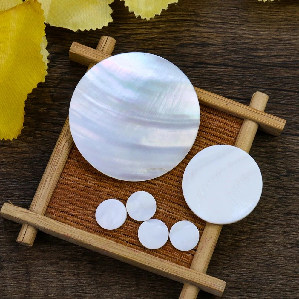 5pcs 50mm Natural Disk Mother of Pearl Coin Shell DIY Jewelry Making Spacer Slice MOP Necklace Sticker Handmade Craft
