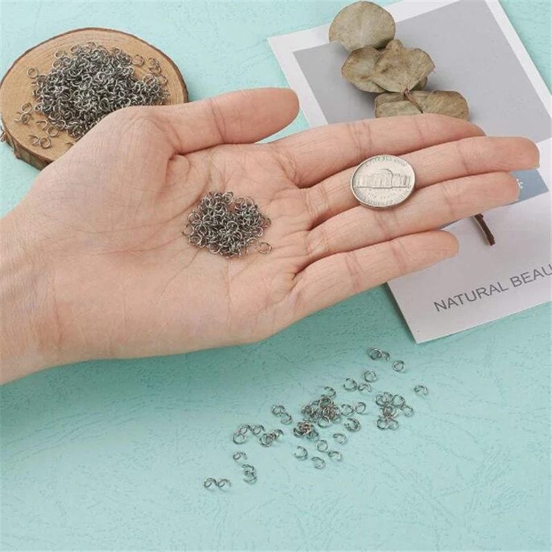 100pcs Stainless Steel Open Jump Rings Round 0.8mm Thick Connector Rings for DJY Necklace Bracelet Jewelry Making