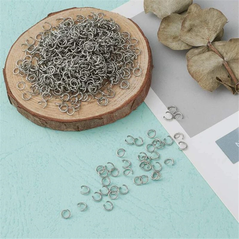 100pcs Stainless Steel Open Jump Rings Round 0.8mm Thick Connector Rings for DJY Necklace Bracelet Jewelry Making