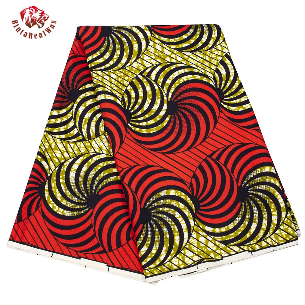 Bintarealwax Wholesale Africa Farbic 2025 Ankara Polyester Sewing Fabric Light Color Material for Women Party Dress FP6390