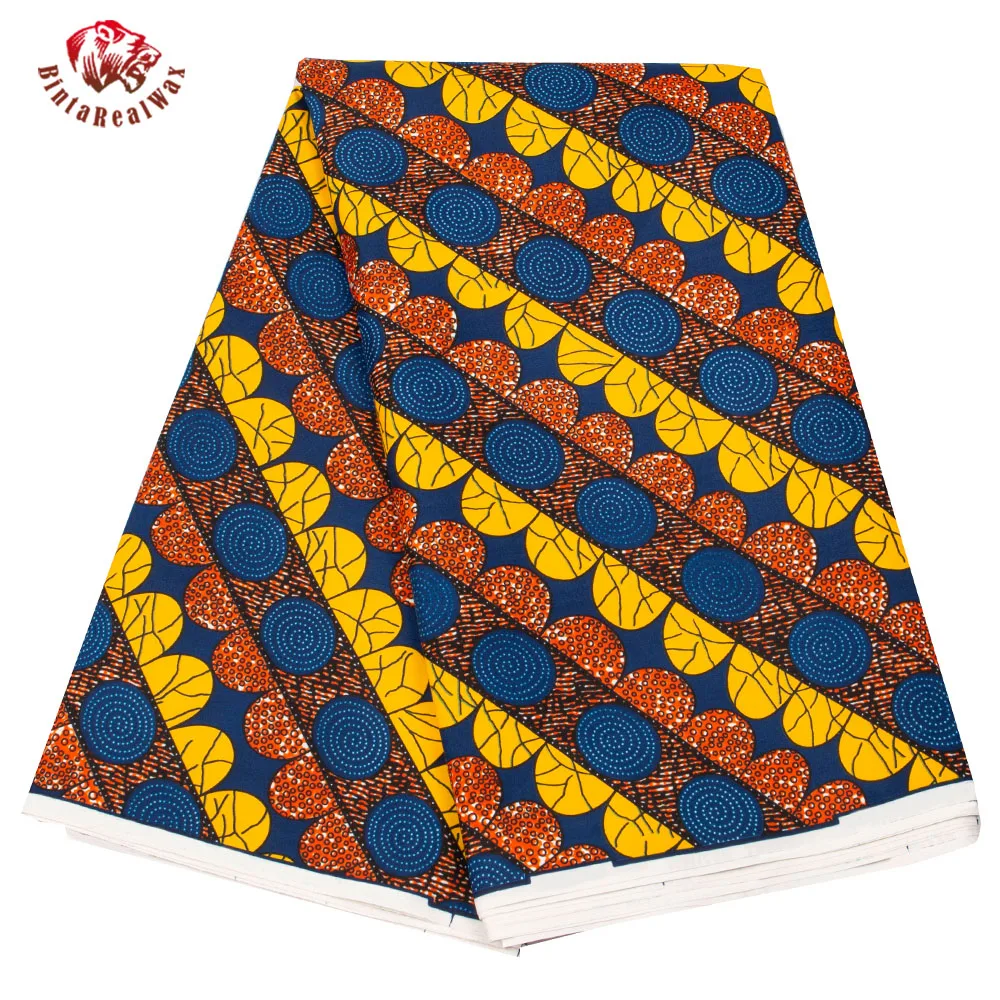Bintarealwax Wholesale Africa Farbic 2025 Ankara Polyester Sewing Fabric Light Color Material for Women Party Dress FP6390