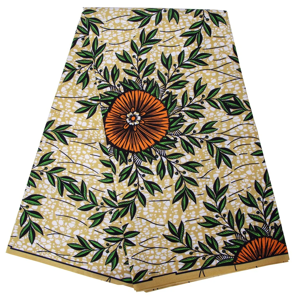 Bintarealwax Wholesale Africa Farbic 2025 Ankara Polyester Sewing Fabric Light Color Material for Women Party Dress FP6390