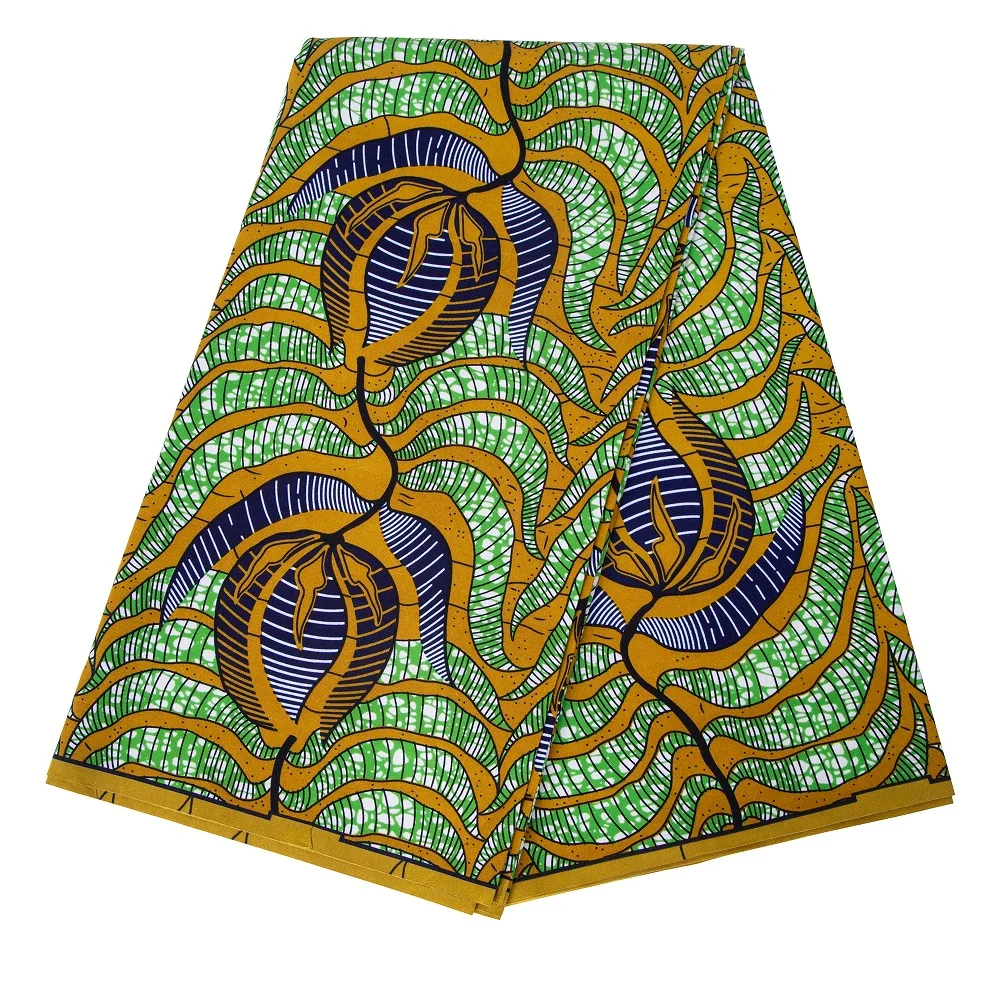 Bintarealwax Wholesale Africa Farbic 2025 Ankara Polyester Sewing Fabric Light Color Material for Women Party Dress FP6390
