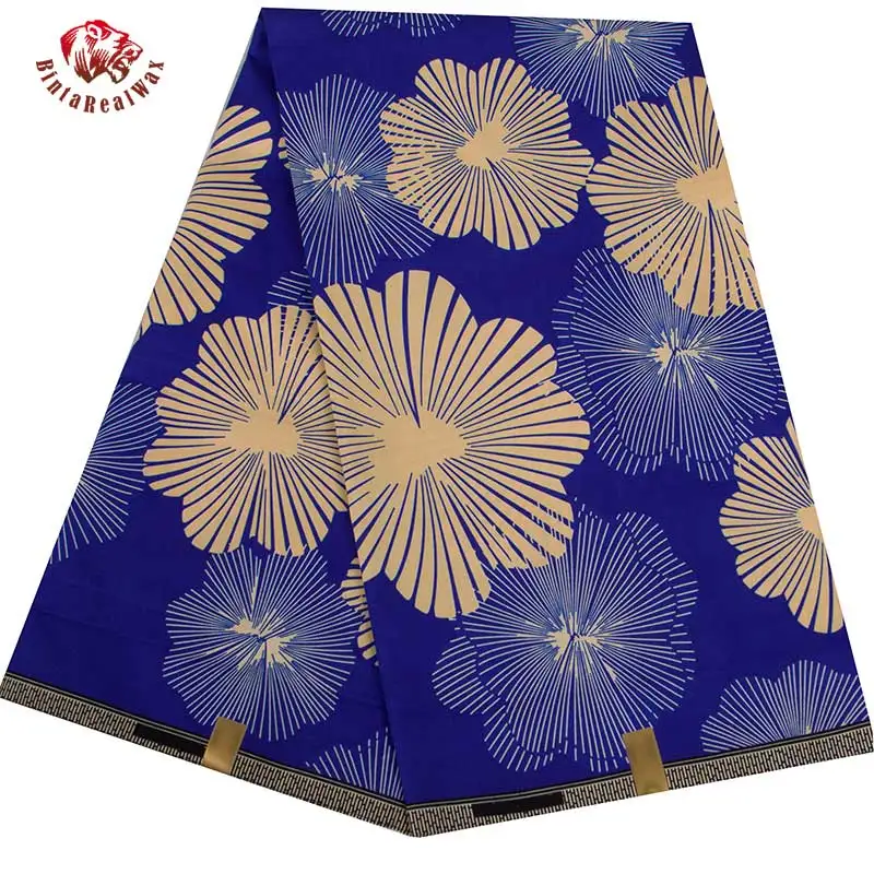 Bintarealwax Wholesale Africa Farbic 2025 Ankara Polyester Sewing Fabric Light Color Material for Women Party Dress FP6390