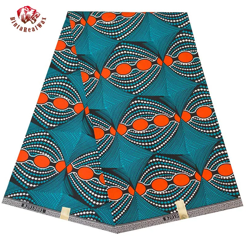 Bintarealwax Wholesale Africa Farbic 2025 Ankara Polyester Sewing Fabric Light Color Material for Women Party Dress FP6390