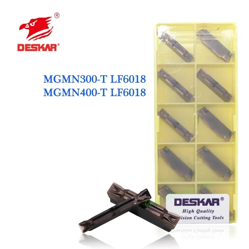 10pcs MGMN300 MGMN400 H T LF6018 DESKAR Blade MGMN Grooving Carbide Inserts CNC Lathe Metal Turning Tool for Stainless Steel