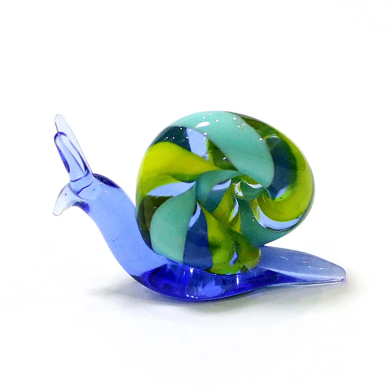 Handmade Murano Glass Snail Miniature Figurines Ornaments Cute Animal Craft Collection Home Tabletop Garden Decor New Year Gifts