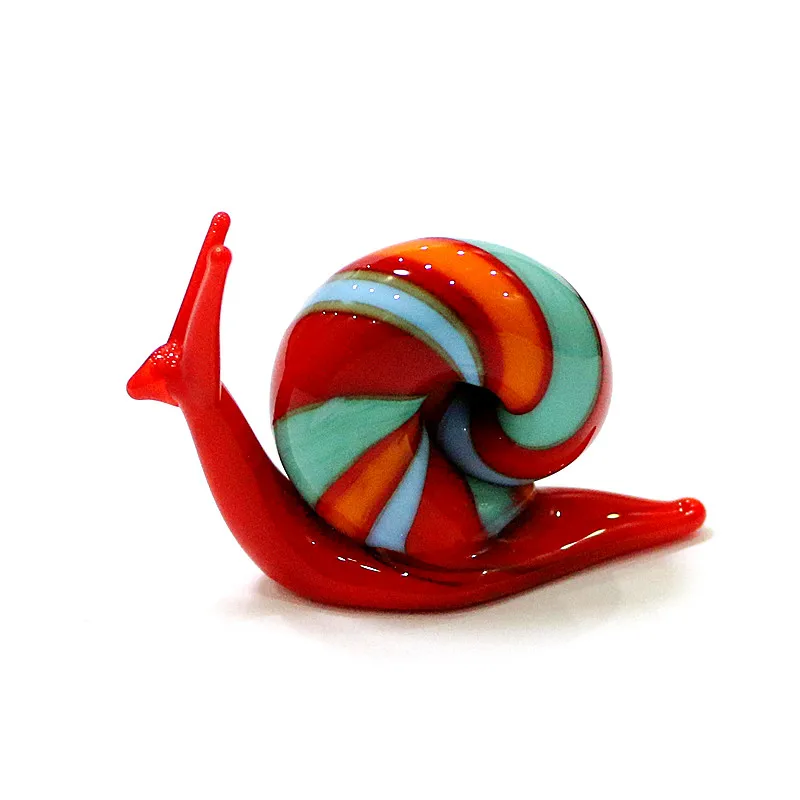 Handmade Murano Glass Snail Miniature Figurines Ornaments Cute Animal Craft Collection Home Tabletop Garden Decor New Year Gifts