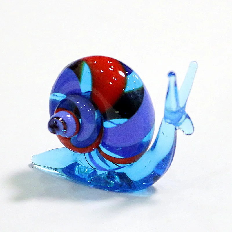 Handmade Murano Glass Snail Miniature Figurines Ornaments Cute Animal Craft Collection Home Tabletop Garden Decor New Year Gifts