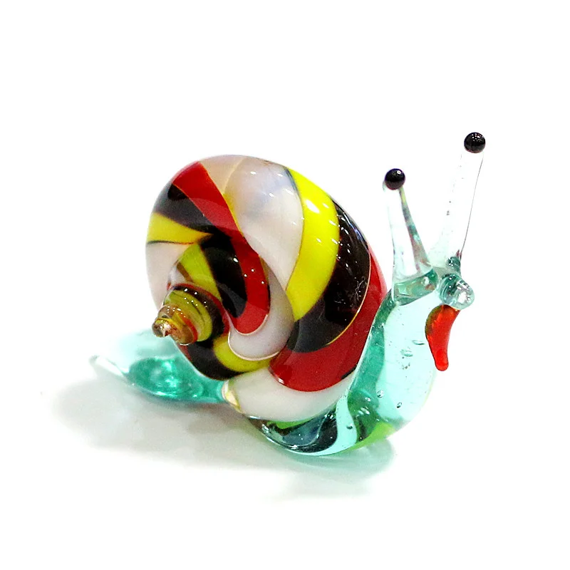 Handmade Murano Glass Snail Miniature Figurines Ornaments Cute Animal Craft Collection Home Tabletop Garden Decor New Year Gifts