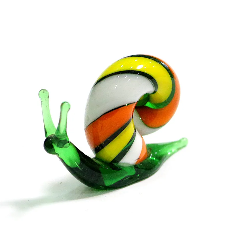 Handmade Murano Glass Snail Miniature Figurines Ornaments Cute Animal Craft Collection Home Tabletop Garden Decor New Year Gifts